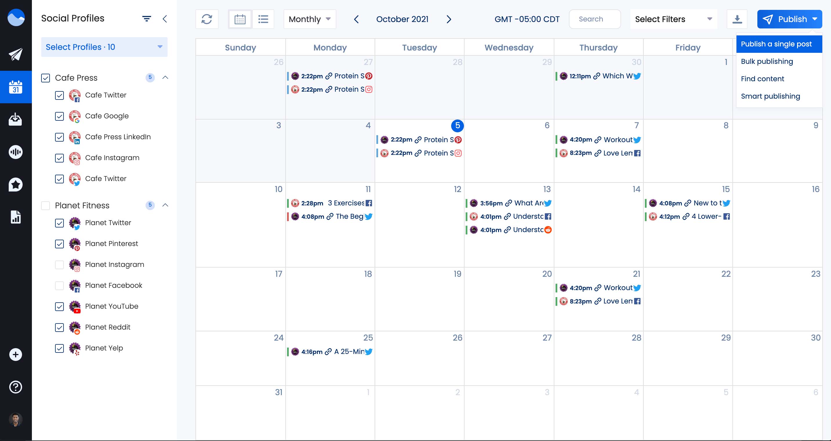 Social media calendar