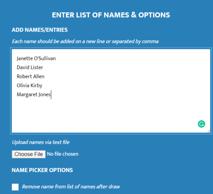 Twitter giveaway selector