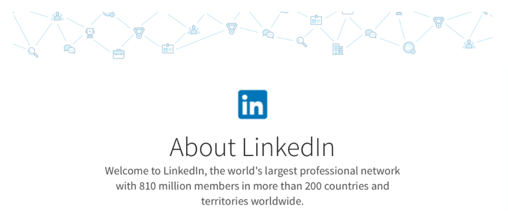 Screenshot of LinkedIn's page