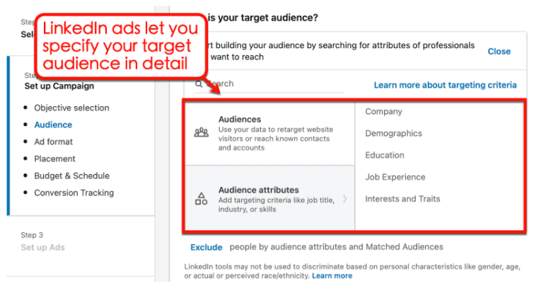 Screenshot of LinkedIn's ads