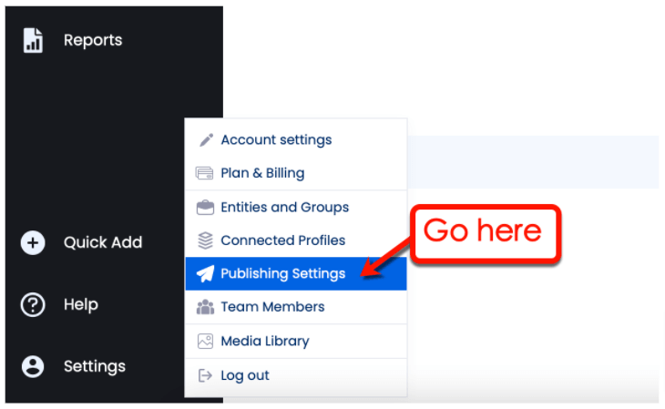 Screenshot of Vista Social's publishing setting