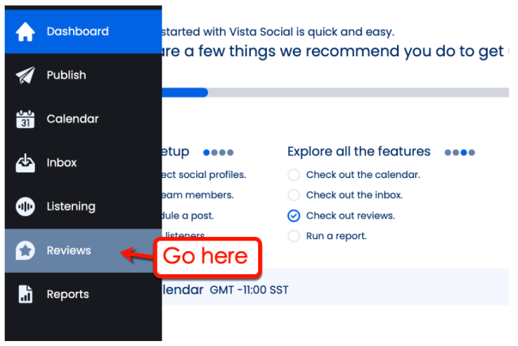 Screenshot of Vista Social's Reviews feature