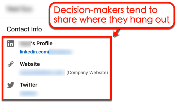 Screenshot of a Social Profile