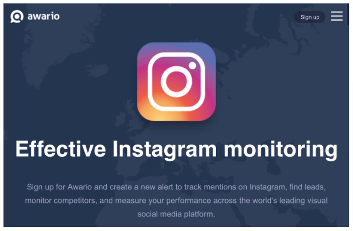 Screenshot of Awario's home page