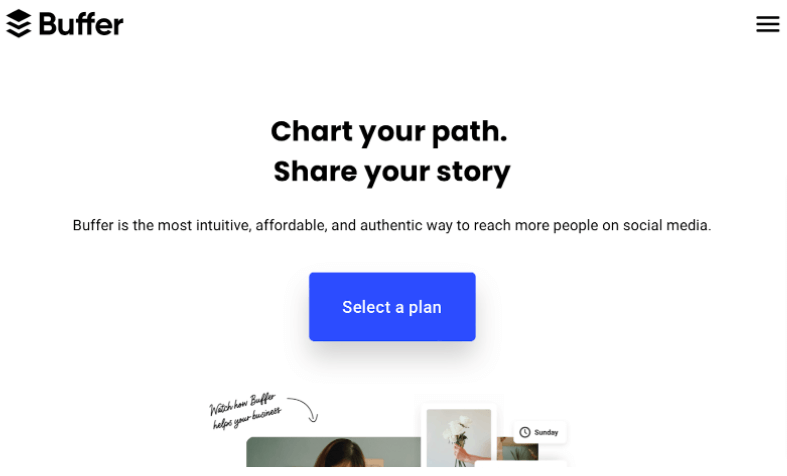 Screenshot of Buffer's home page