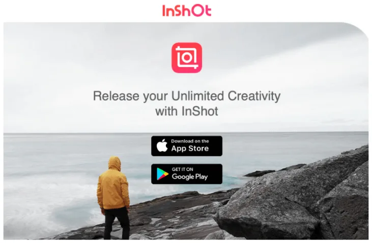 Screenshot of InShot's home page