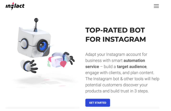 Screenshot of Inflact's home page