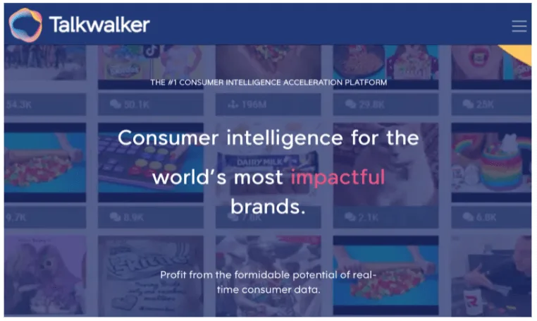 Screenshot of Talkwalker's home page