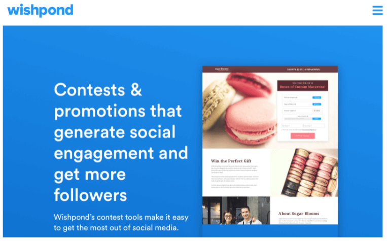 Screenshot of Wishpond's home page