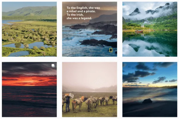 Screenshot of National Geographic Travel's Instagram account