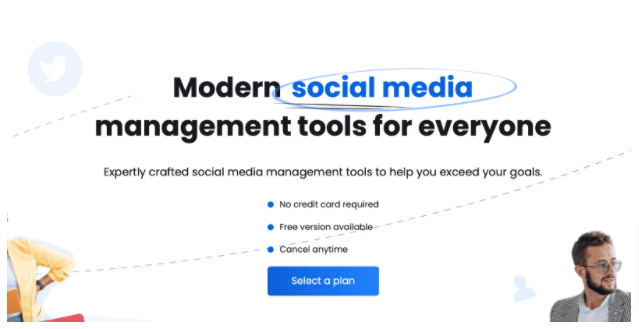 Screenshot of Vista Social's homepage