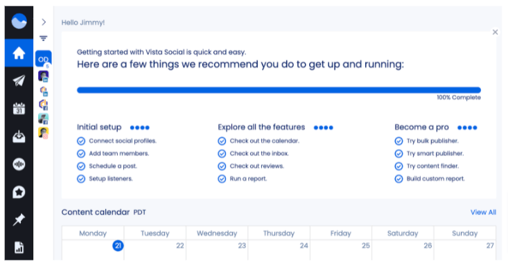 Screenshot of Vista Social's account management