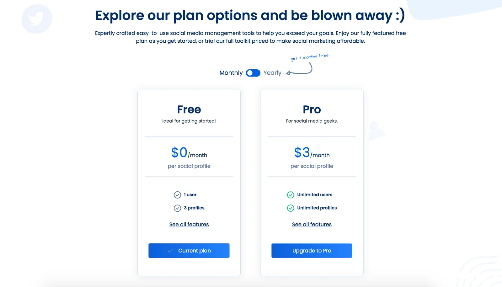Vista Social Pricing