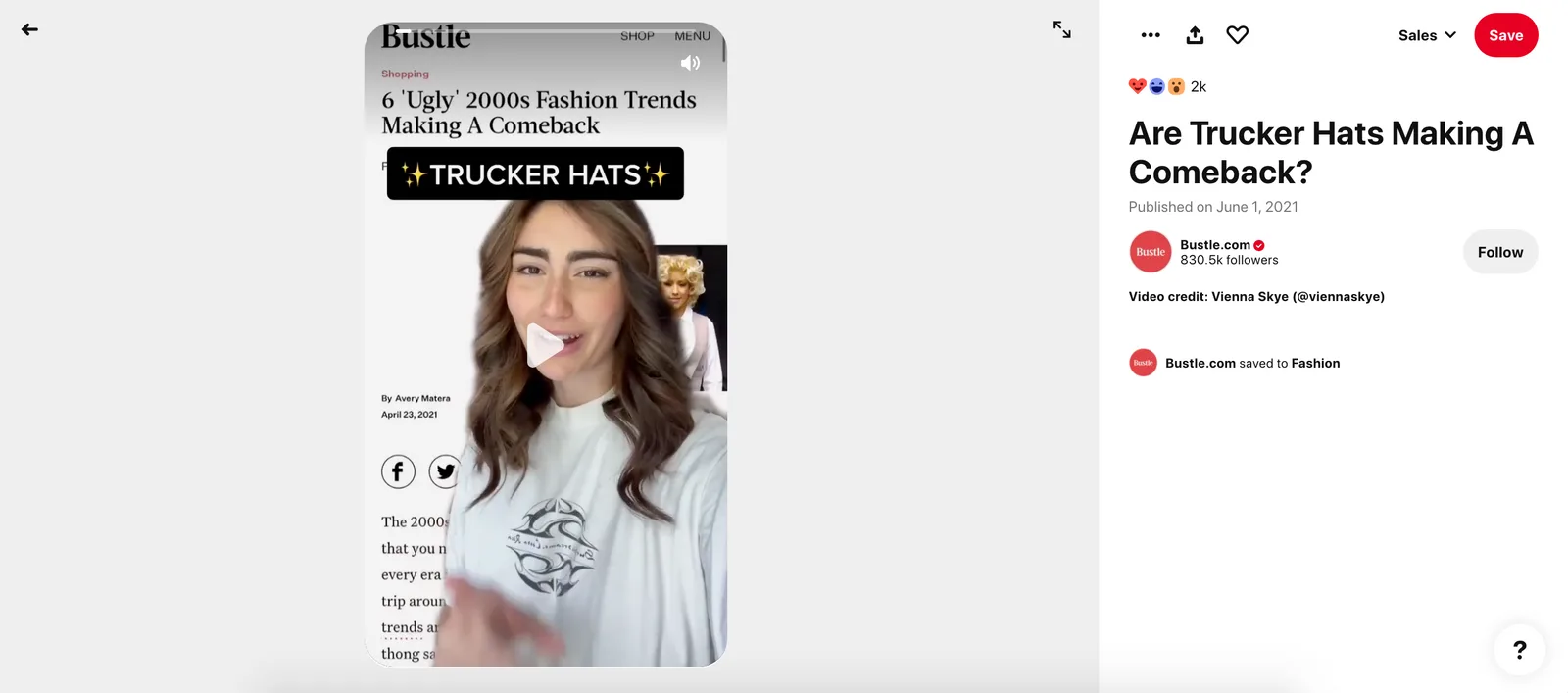 Pinterest Video Pin | Bustle | Vista Social