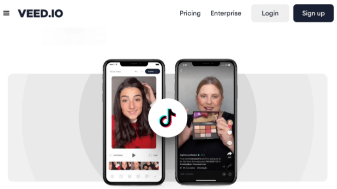 Screenshot of VEED's page