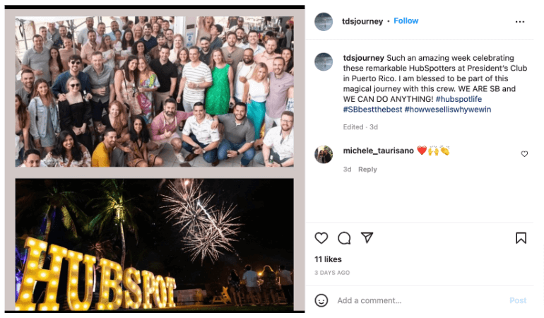 Screenshot of @tdsjourney Instagram profile