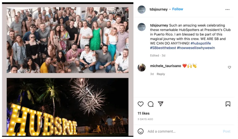 Screenshot of @tdsjourney Instagram profile