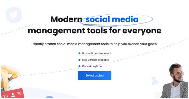 Screenshot of Vista Social's homepage