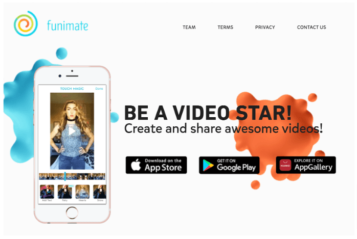 Screenshot of Funimate's homepage