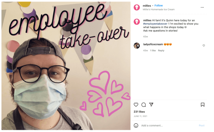 Screenshot of @millies Instagram Profile