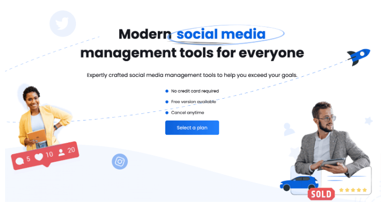 Screenshot of Vista Social's page