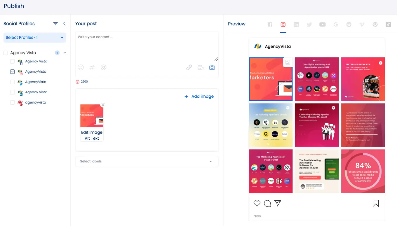 Visual Instagram Feed Planner | Vista Social