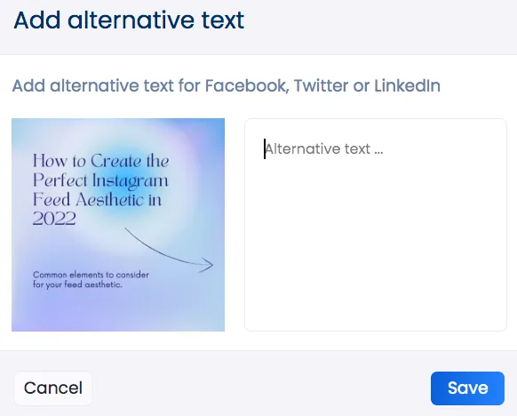 Vista Social Alt Text on Images