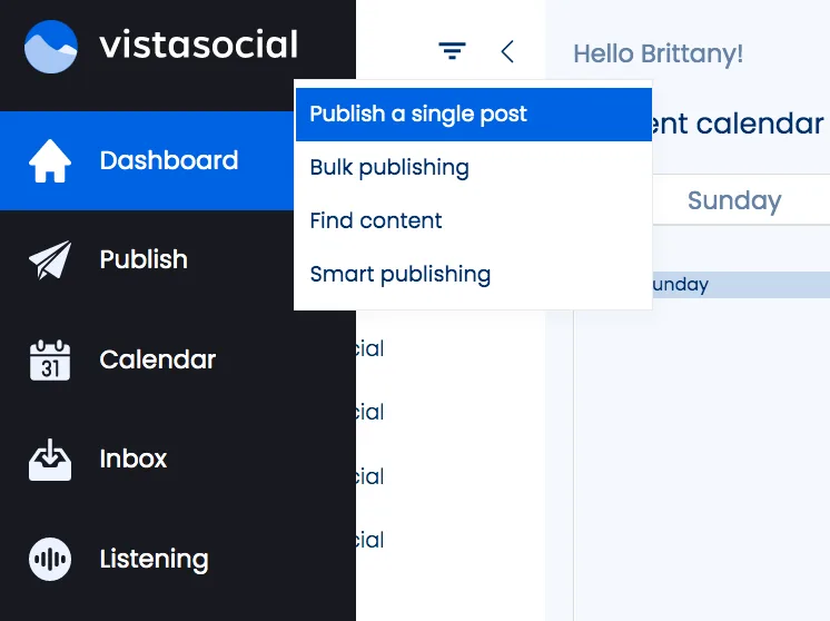 Tag users in scheduled post on Vista Social