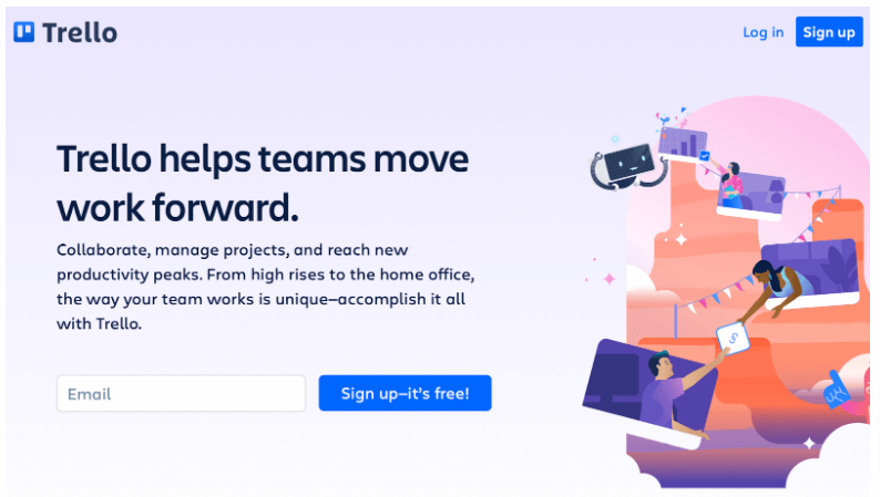 Screenshot of Trello's home page