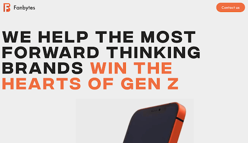 Screenshot of Fanbytes homepage