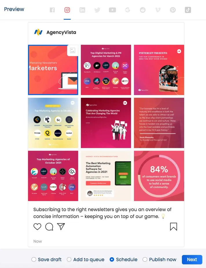 Vista Social Visual Instagram Feed Planner
