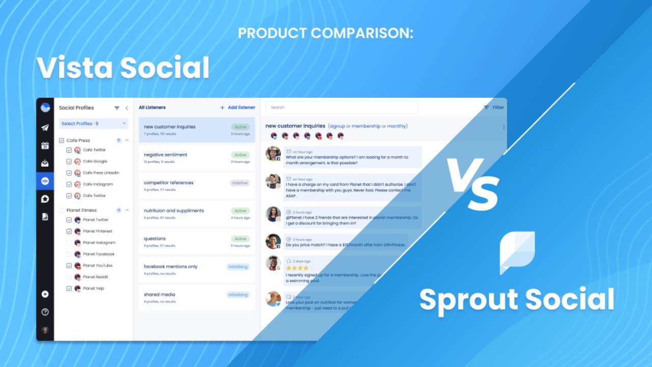 Product Comparison: Vista Social vs. Sprout Social Product Comparison: Vista Social vs. Sprout Social
