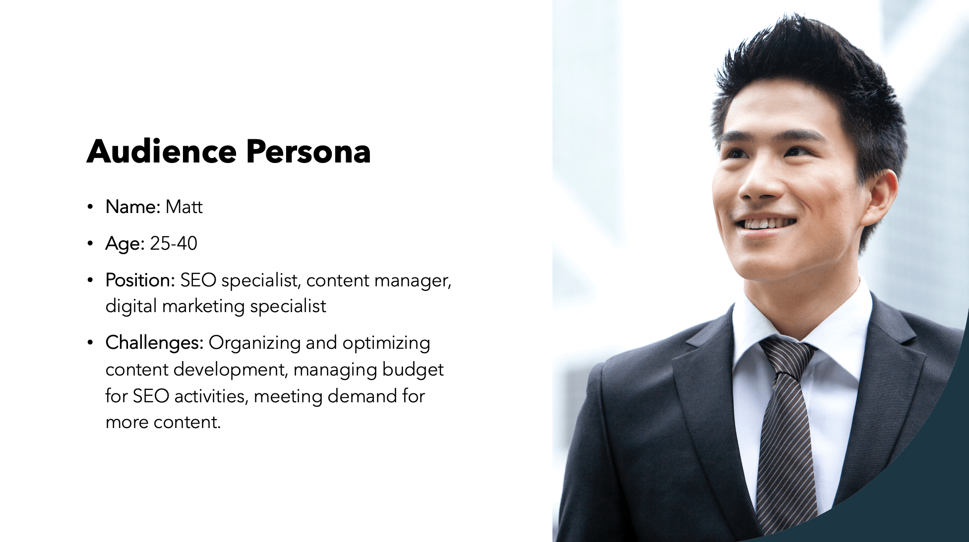 Screenshot of Social Media Playbook Audience Persona