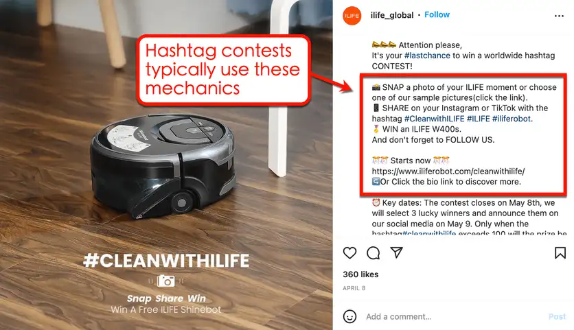 Screenshot of ILIFE's Instagram