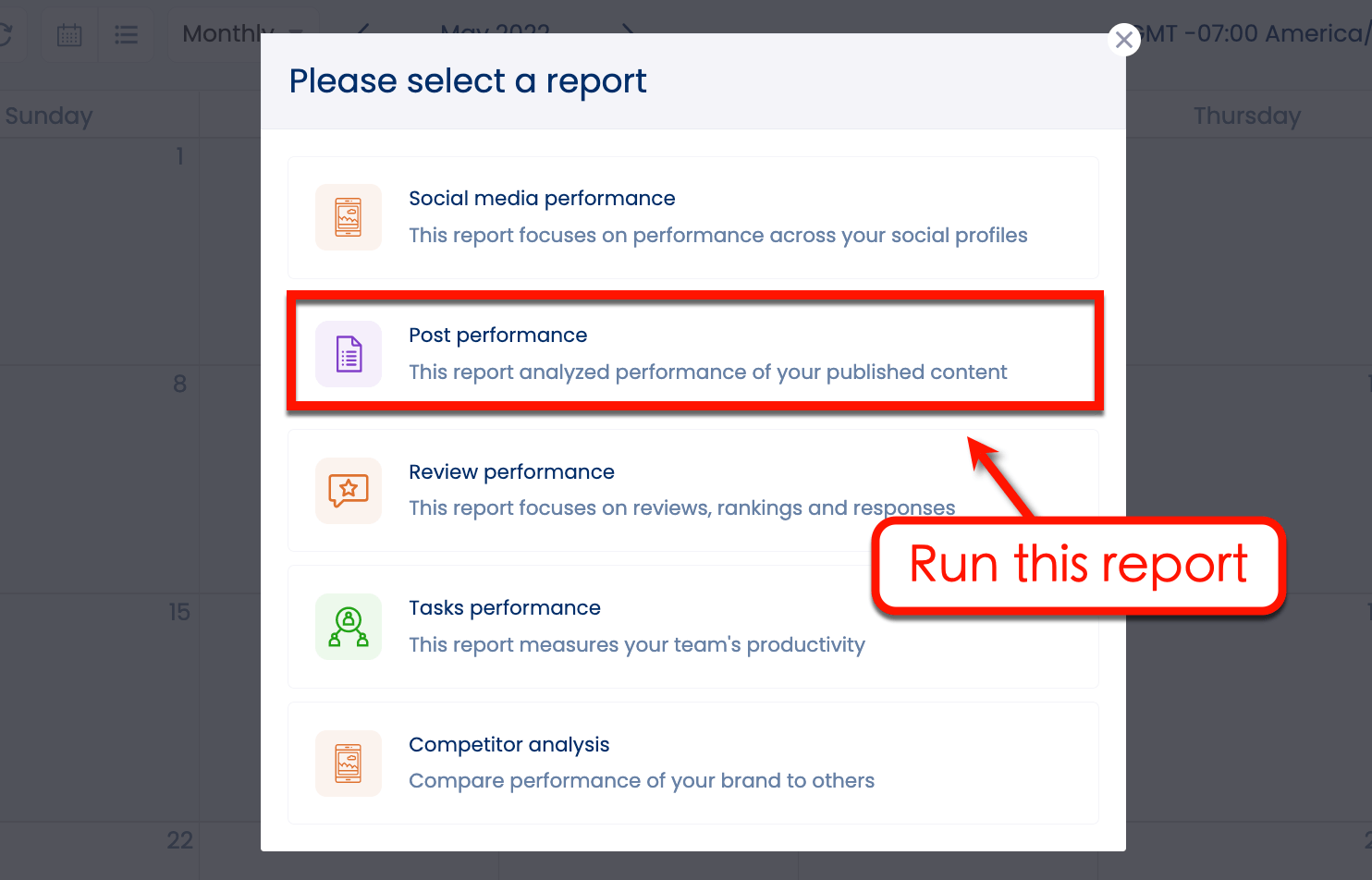 Screenshot of Vista Social's Post Performance Report