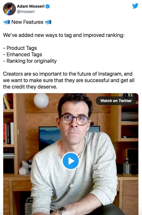 Instagram's new algorithm on original content | Adam Mosseri