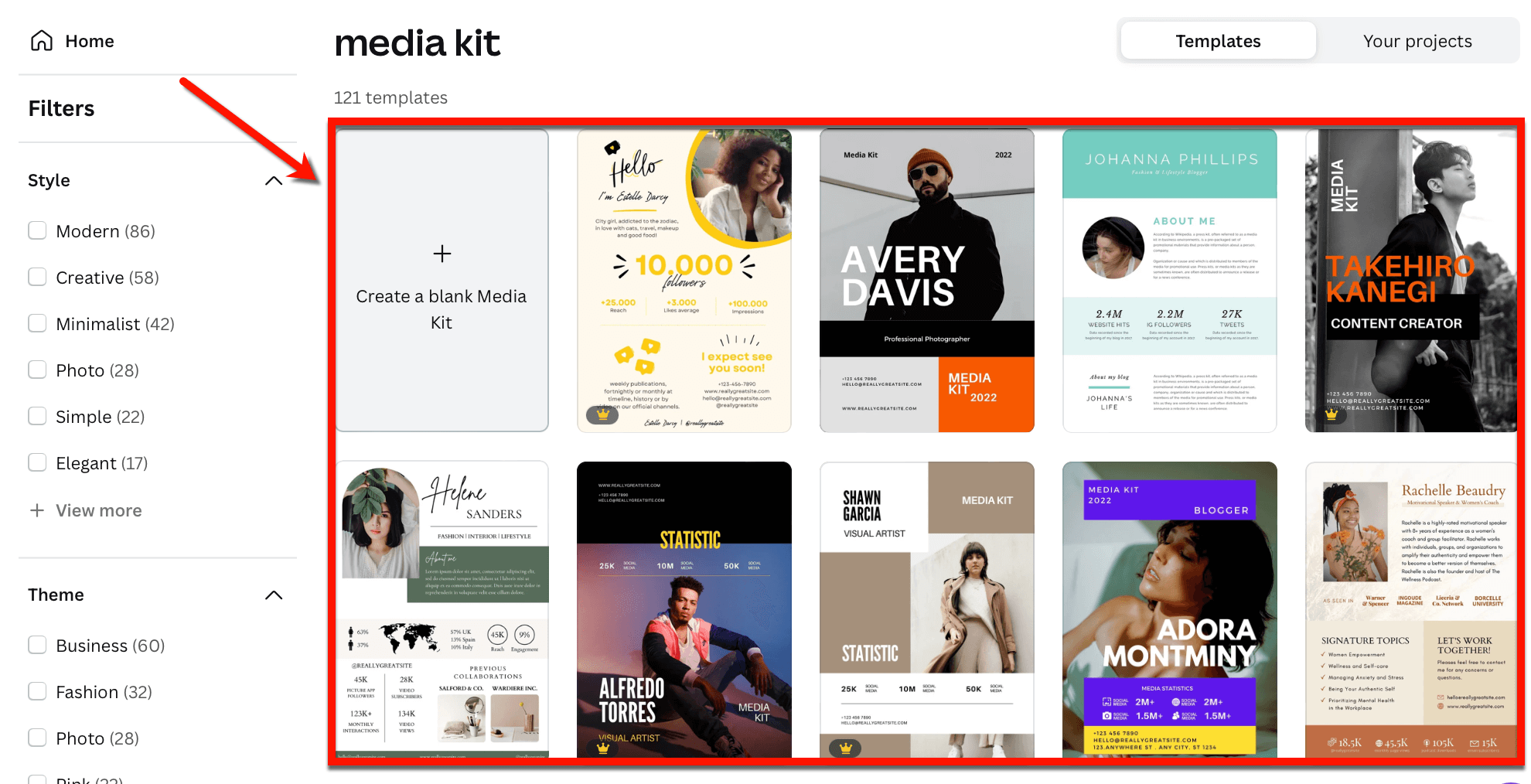 Screenshot of Canva's Media Kit
