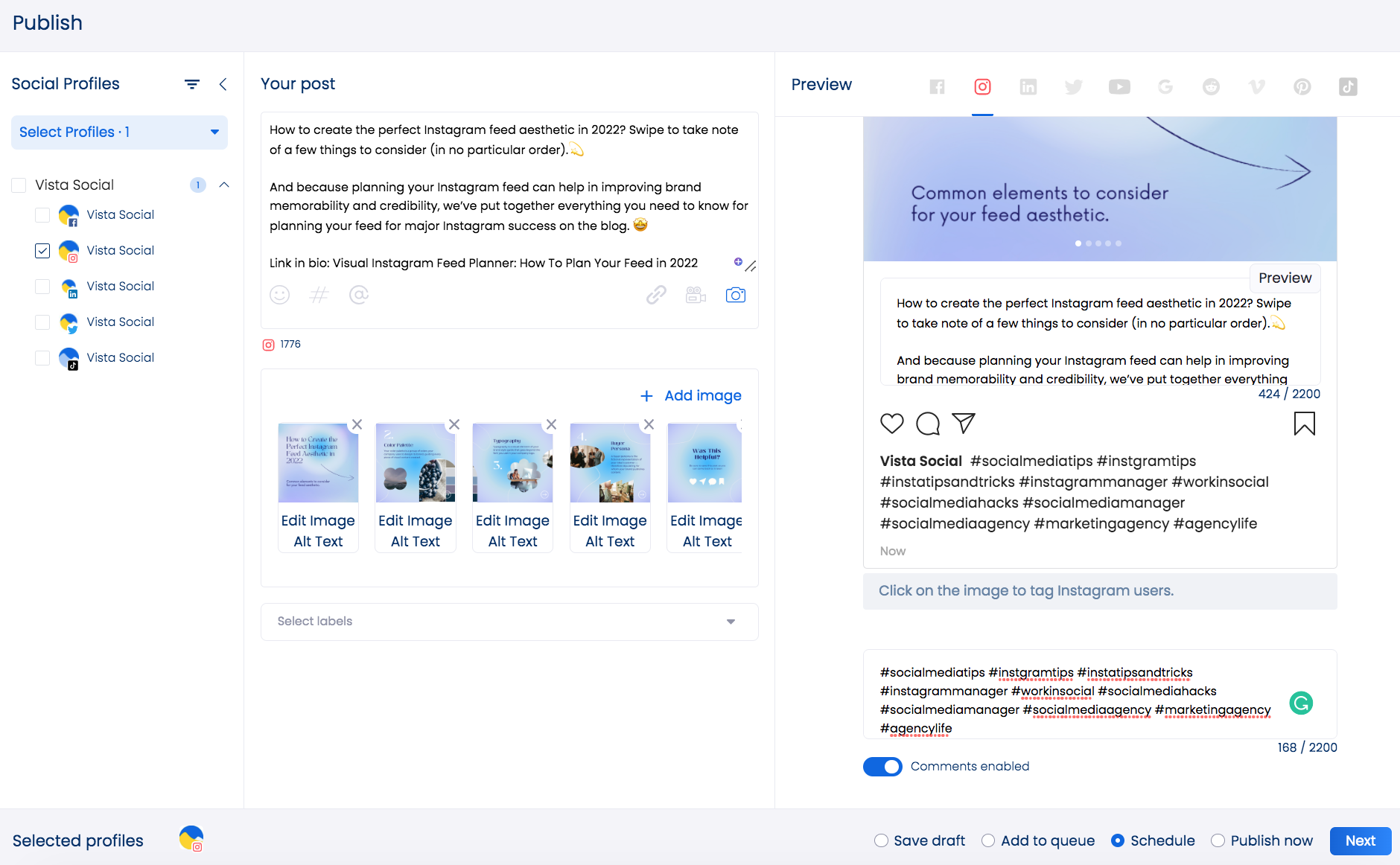Create Your Post | Vista Social