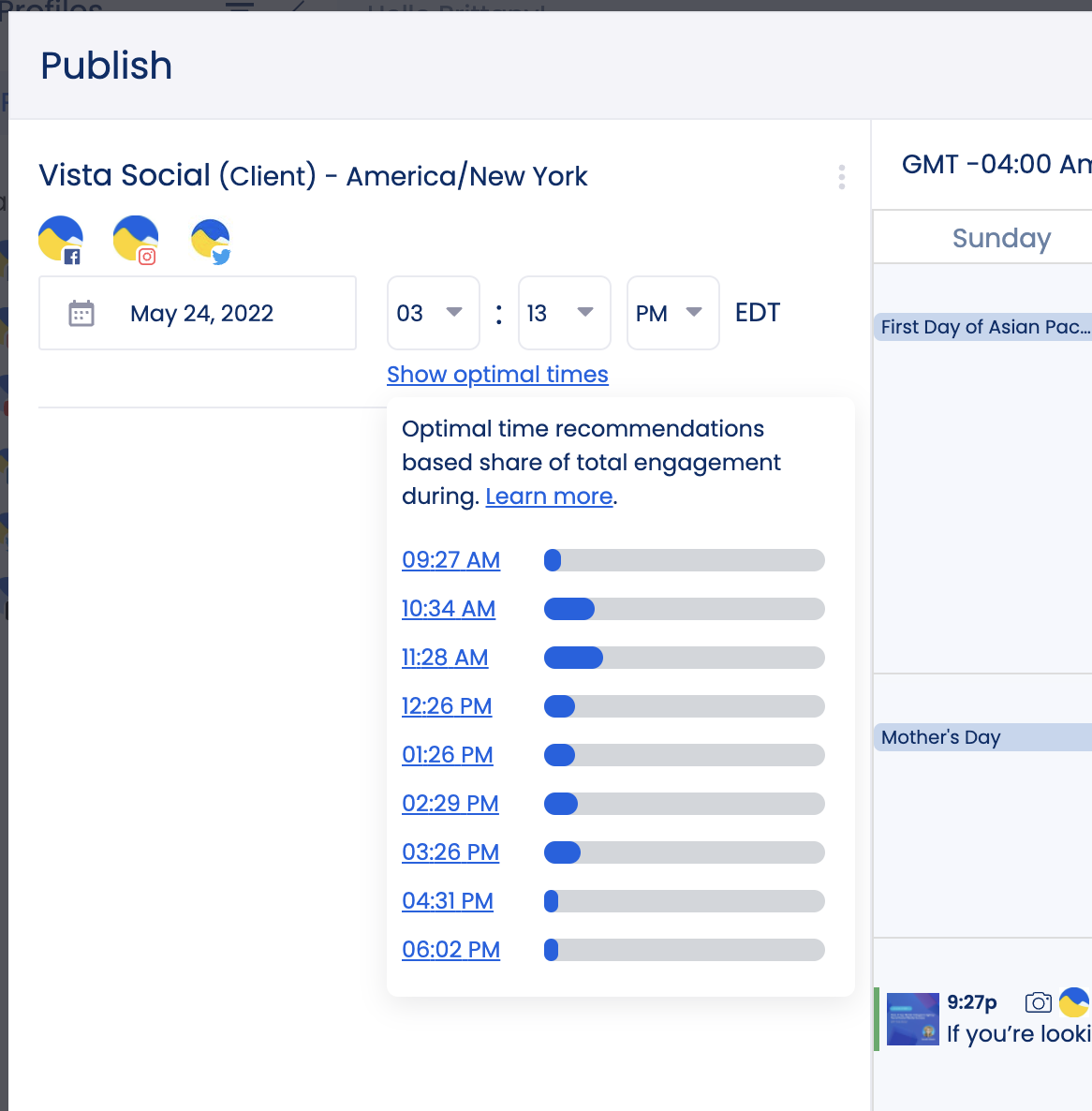 Optimal Time | When to Post on Social Media | Vista Social