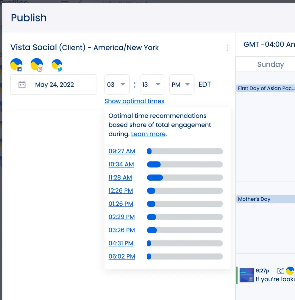 Optimal Time | When to Post on Social Media | Vista Social