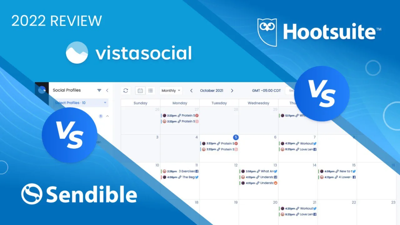 Sendible vs. Hootsuite vs. Vista Social: 2023 Review Sendible vs. Hootsuite vs. Vista Social: 2023 Review