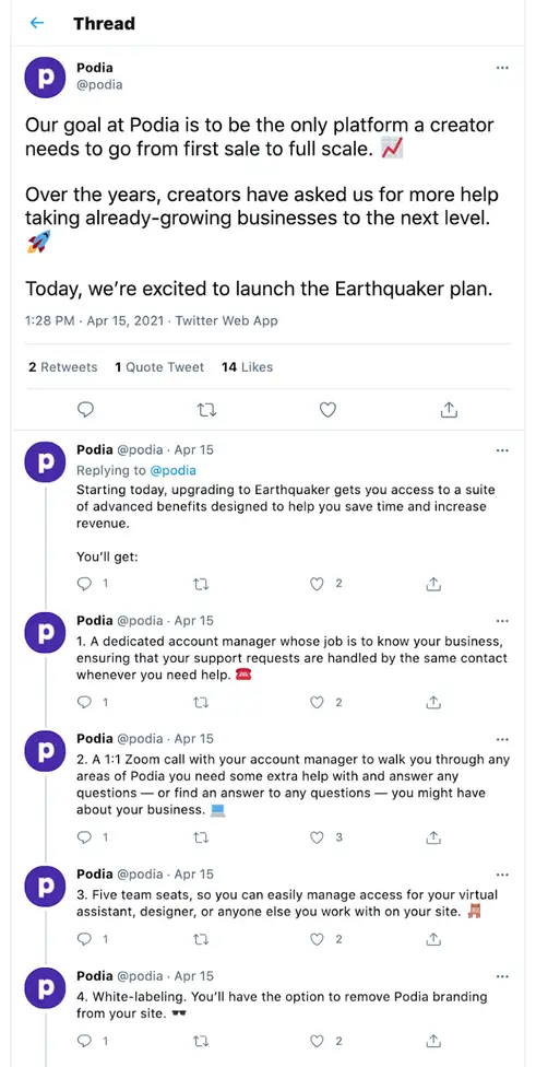 What Is A Twitter Thread? Vista Social | Podia