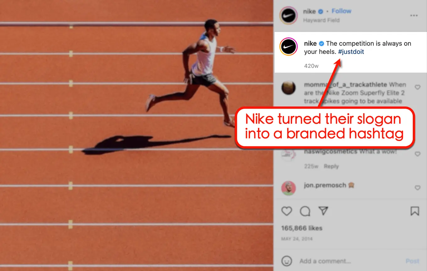 viral hashtags for Instagram: Screenshot of #JustDoIt hashtag by Nike