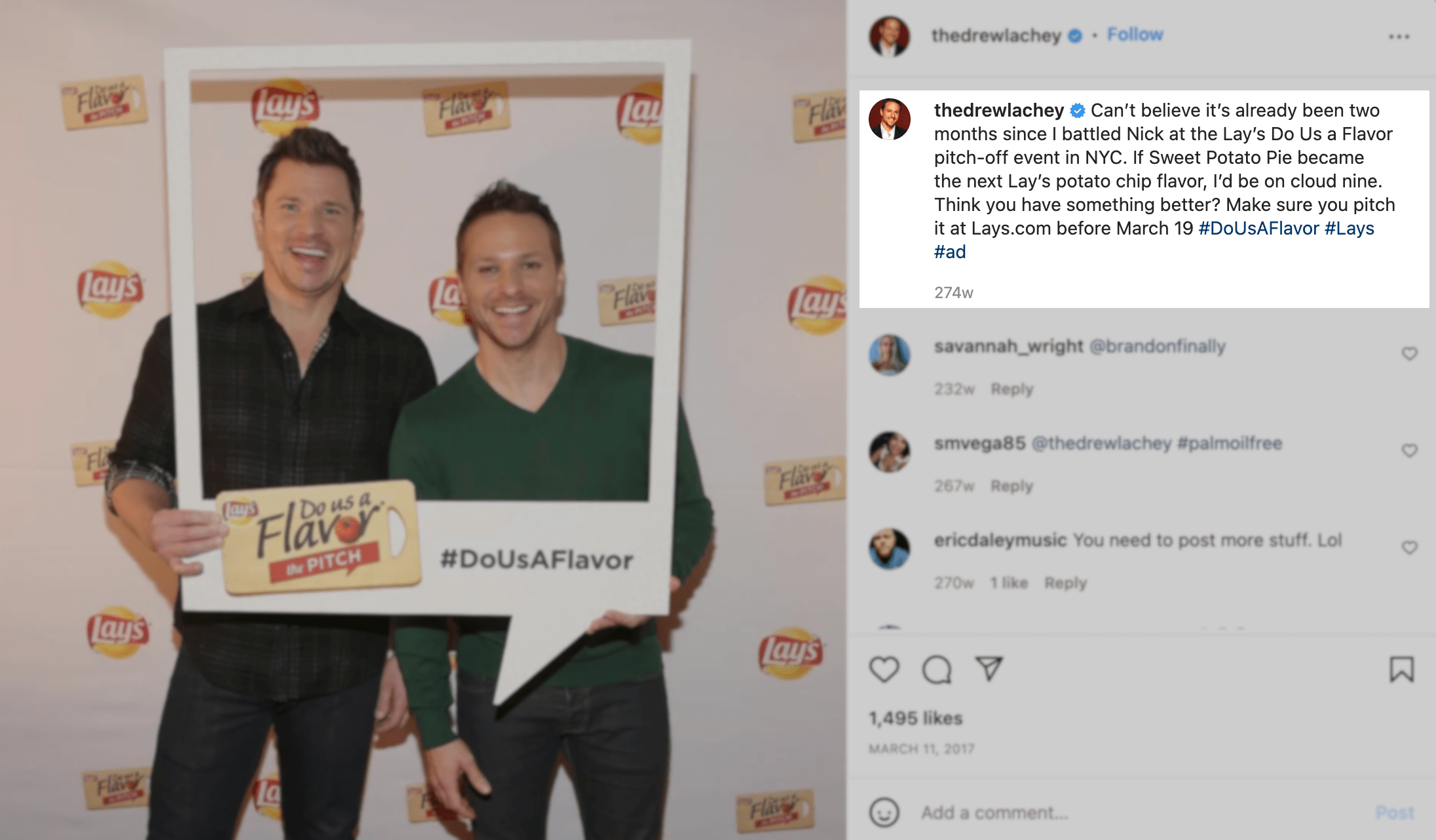 viral hashtags for Instagram: Screenshot of #DoUsAFlavor” hashtag by Lays