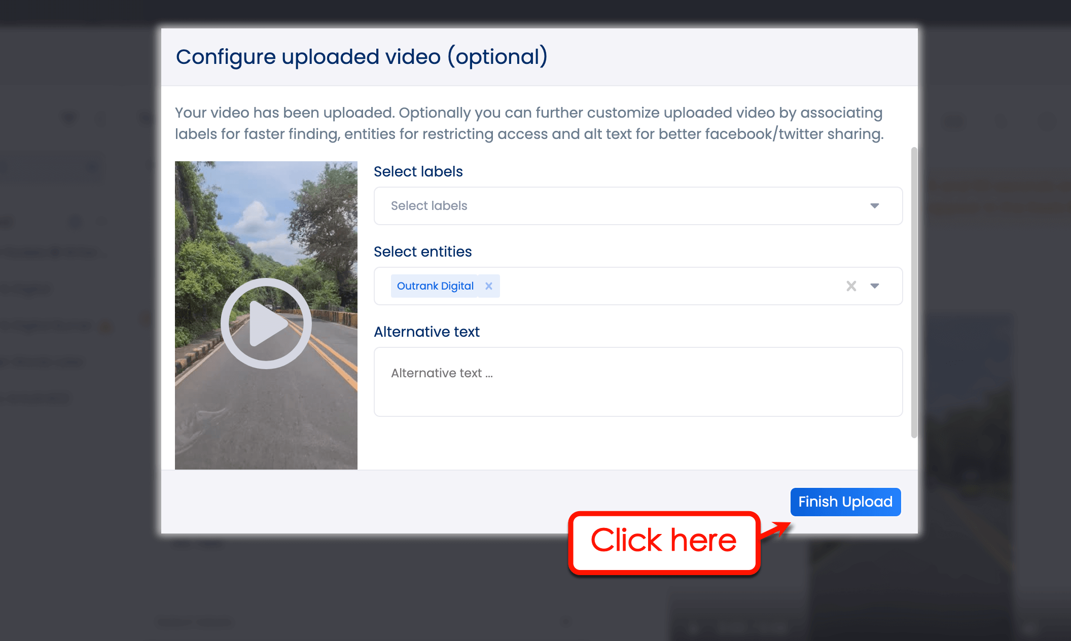 Screenshot of Vista Social's IG Reel video