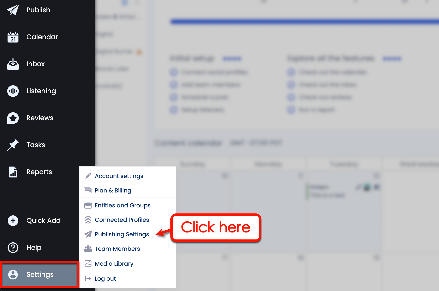 Screenshot of Vista Social's Settings