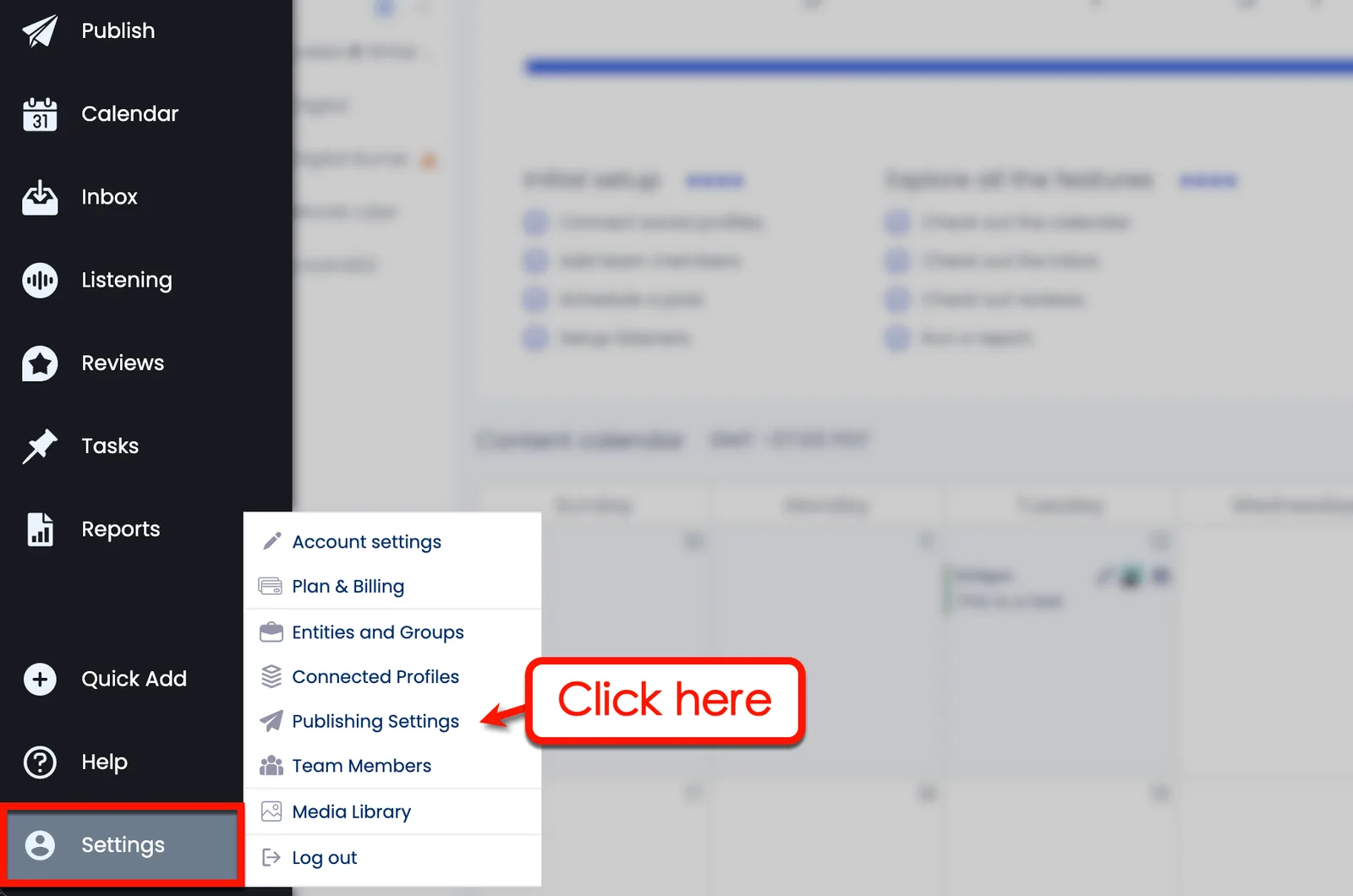 Screenshot of Vista Social's Settings