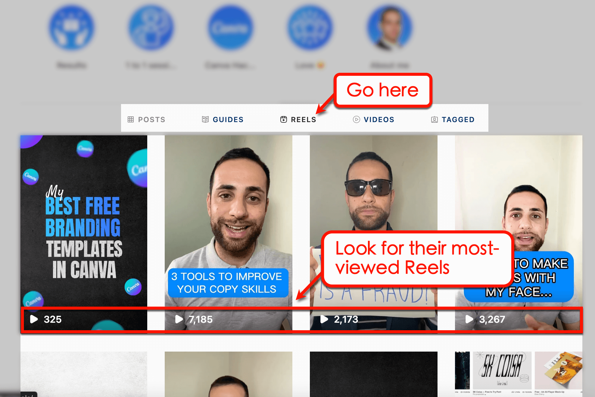 Screenshot of Instagram Reels length from @thefabiocaval profile