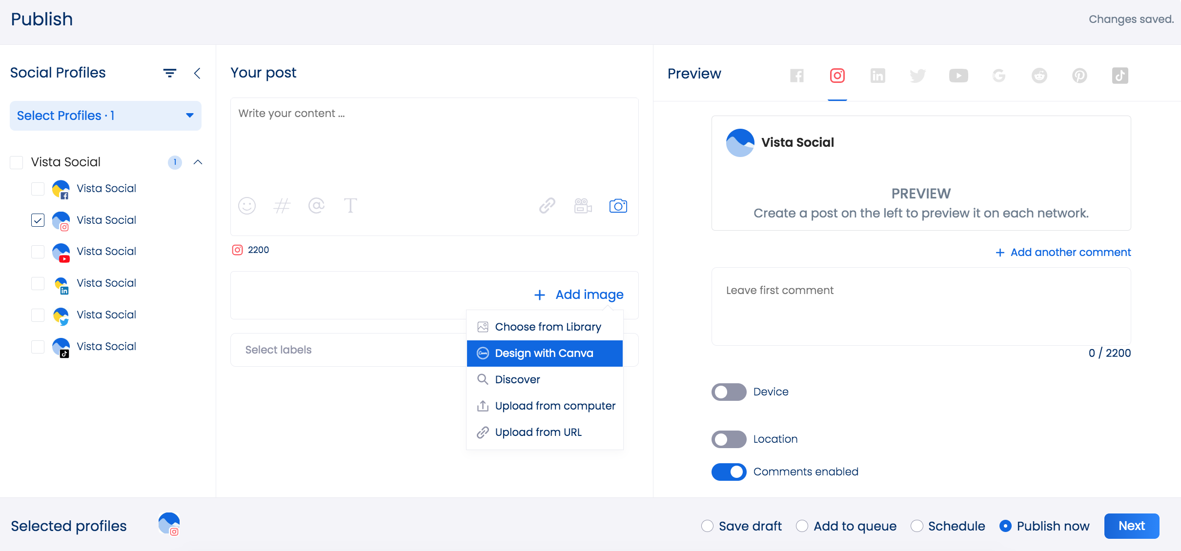 Our Canva Integration: Design and Share Content Instantly in Vista Social