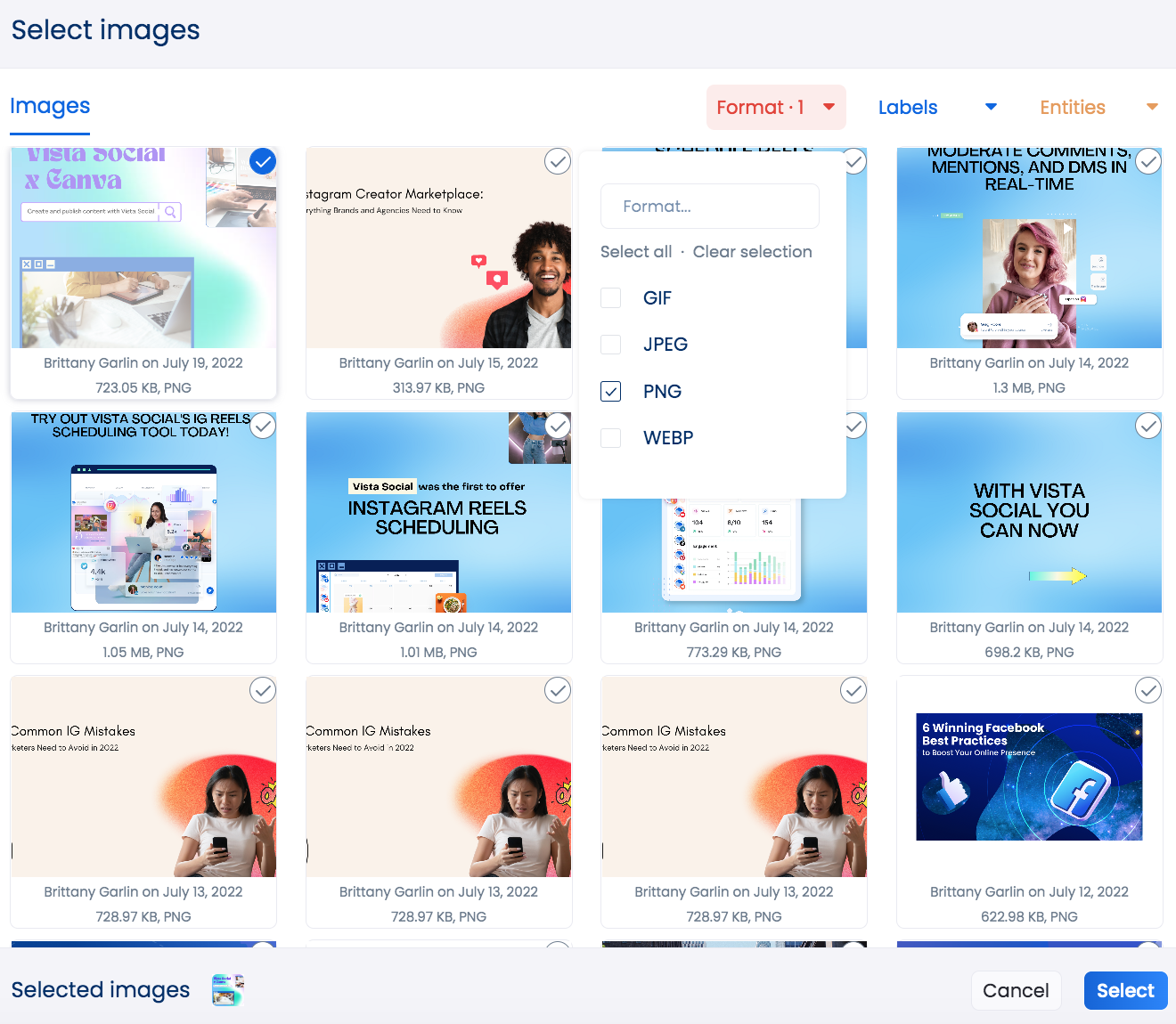 Vista Social's Media Library for Canva Integration